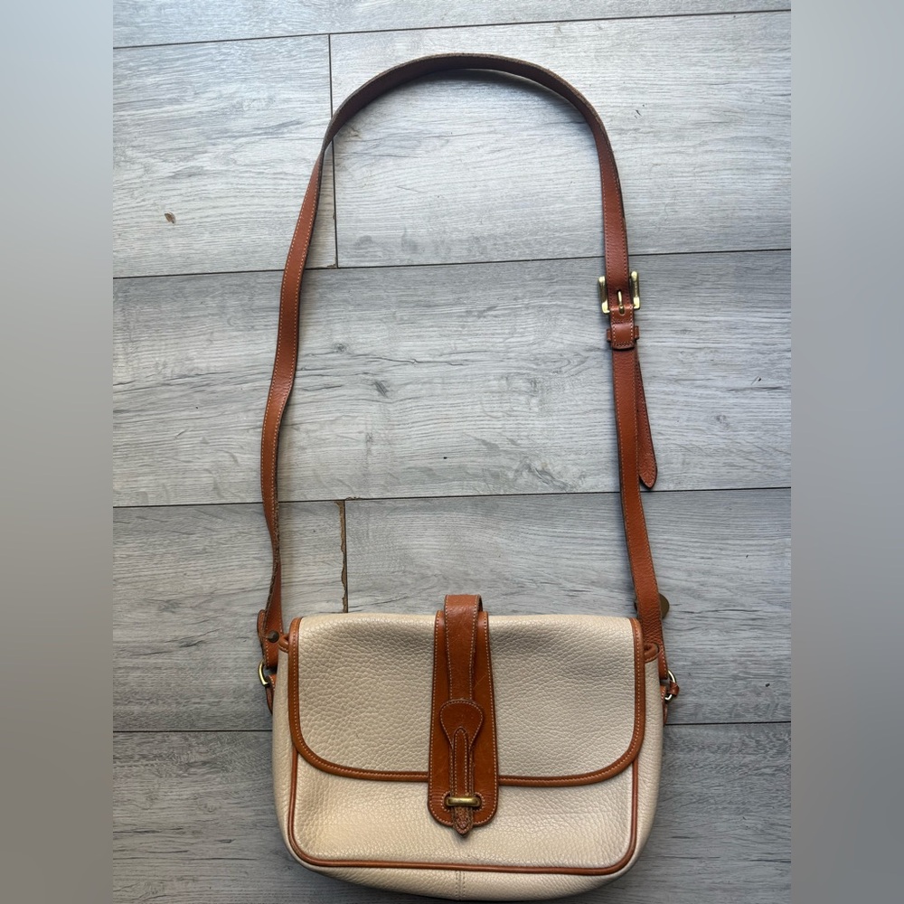 Dooney & Bourke Vintage Crossbody Leather-Trim Beige - Picture 3 of 9